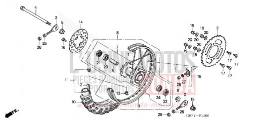 REAR WHEEL CR85RB5 de 2005